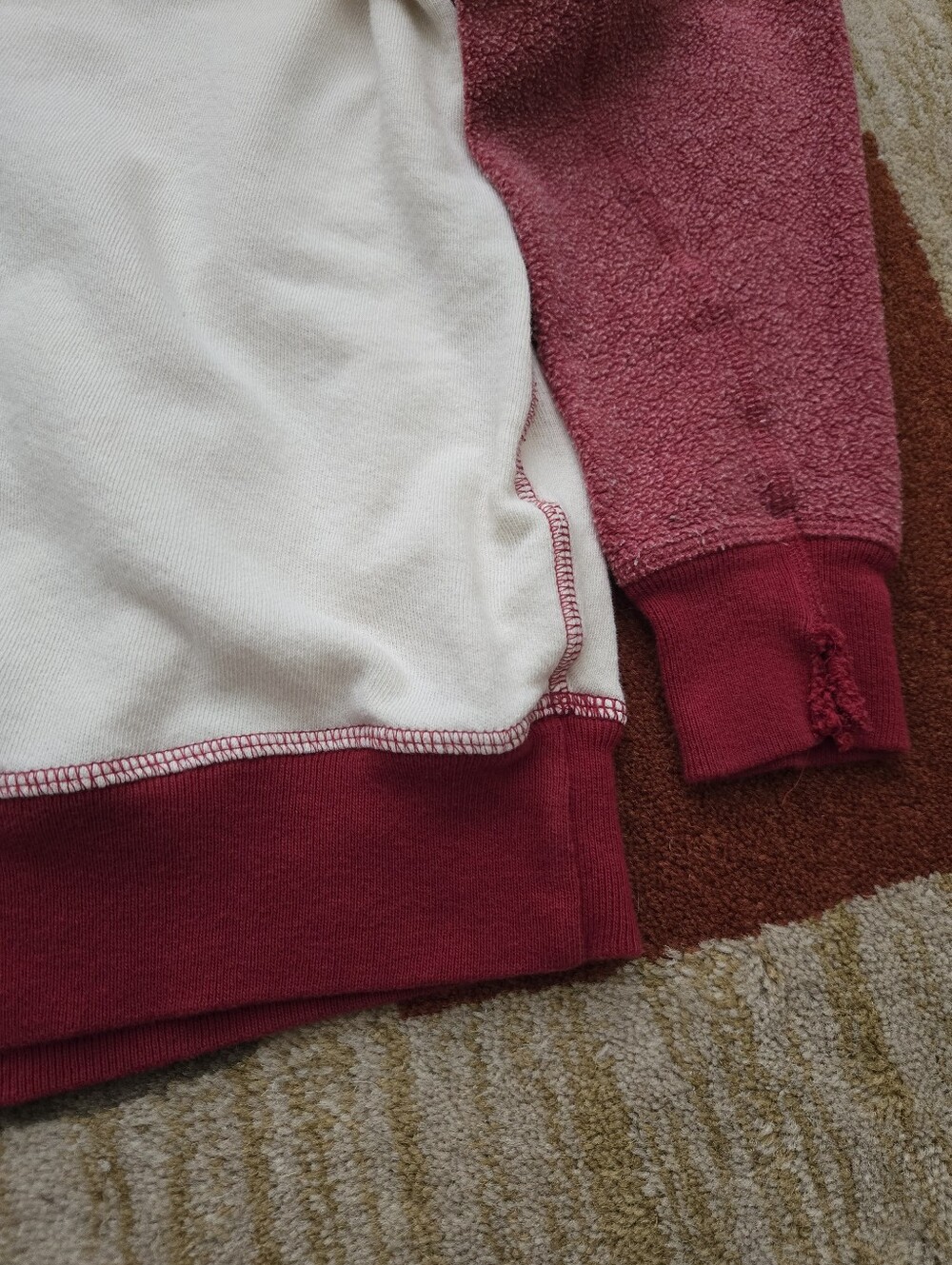 The Great. College Sweatshirt Retro Raglan Sleeve Color-blocked Crewneck Size 0 - Picture 5 of 9